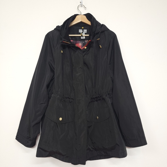 NWT Catherines 3-in-1 Parka Anorak Jacket, black red size 0X - Picture 6 of 14